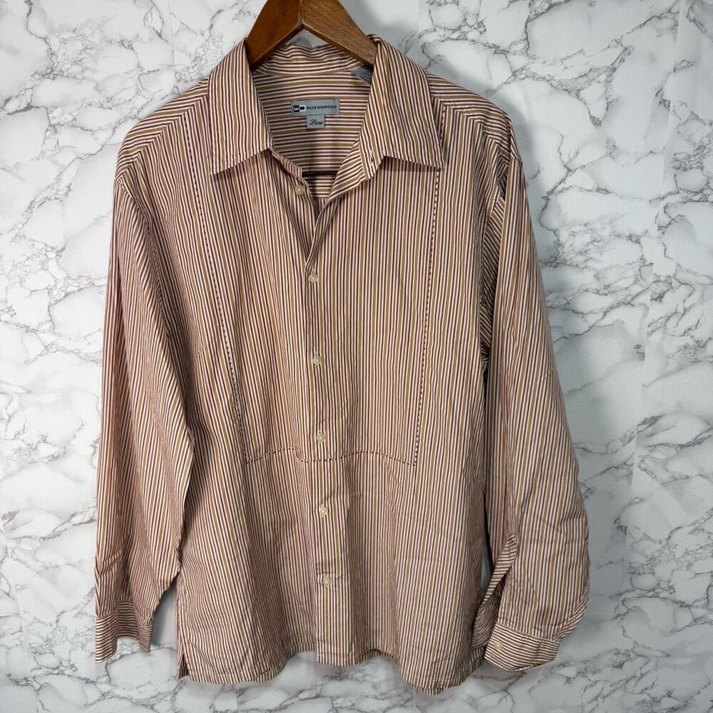 Wilke Rodriguez Lux Men’s Shirt sz L Striped Casual Button Down Cotton #F886